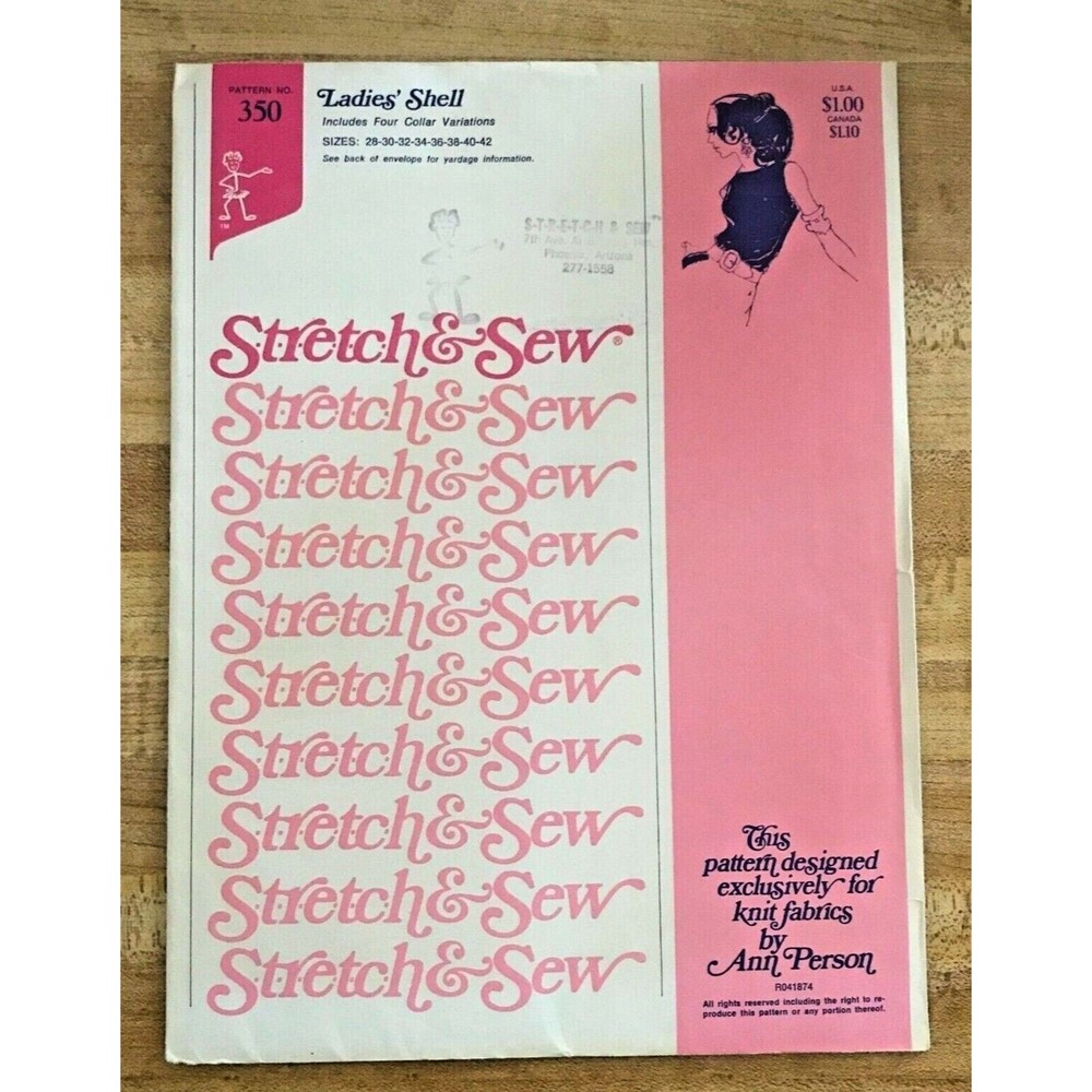 #0350 Stretch & Sew Vintage Ladies Shell top blouse UNCUT sewing patterns